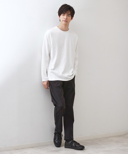 THE SHOP TK （ザ ショップ ティーケー ）の「リンクスジオメトリック長袖Tシャツ【サスティナブル素材使用/洗濯機OK】（Tシャツ/カットソー・メンズ・オフホワイト/ネイビー/ブラウン系その他・04/03/02/01）」の14枚目の写真