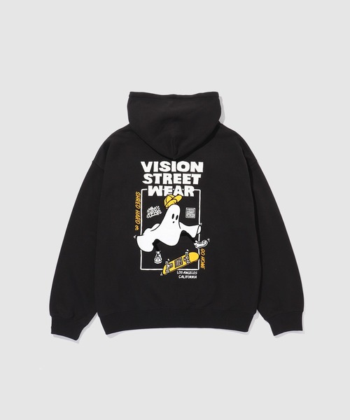 VISION STREET WEAR（ヴィジョンストリートウェア）の「VISION STREET WEAR　ゴーストZIPパーカー【ユニセックス】（パーカー・メンズ・ブラック/グレー・M/L/XL）」の2枚目の写真