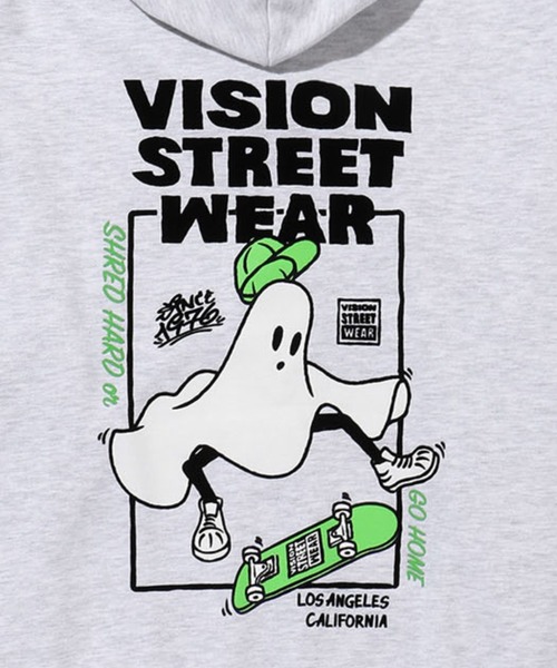 VISION STREET WEAR（ヴィジョンストリートウェア）の「VISION STREET WEAR　ゴーストZIPパーカー【ユニセックス】（パーカー・メンズ・ブラック/グレー・M/L/XL）」の9枚目の写真