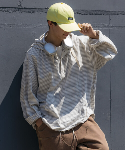 セール】HINSON/ヒンソン ネルチェック アノラック フーディーシャツ