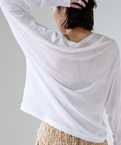 EMILY WEEK(エミリーウィーク)の「コットンシアールーズプルオーバー(Tシャツ/カットソー・レディース・ホワイト/ブラウン/ピンク・FREE)」の2枚目の写真