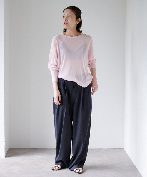EMILY WEEK(エミリーウィーク)の「コットンシアールーズプルオーバー(Tシャツ/カットソー・レディース・ホワイト/ブラウン/ピンク・FREE)」の8枚目の写真