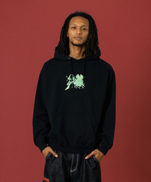 セール】FLUORESCENT EMBROIDERED HOODED SWEATSHIRT（パーカー