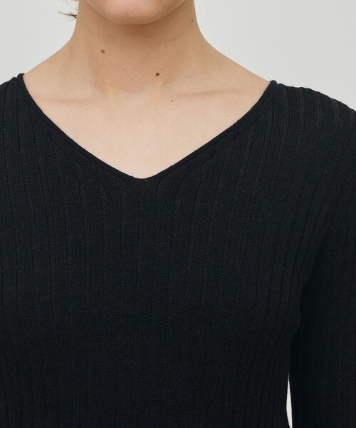 ウールリブ Vネックプルオーバー（ニット/セーター）｜DES PRES（デ