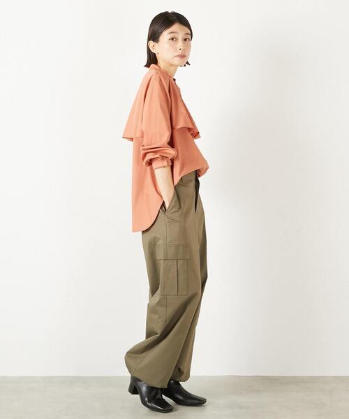 MELROSE claire(メルローズ クレール)の「【エステルモダールブロードケープシャツブラウス】(シャツ/ブラウス・レディース・テラコッタ/ネイビー/ライトベージュ・FREE)」の6枚目の写真