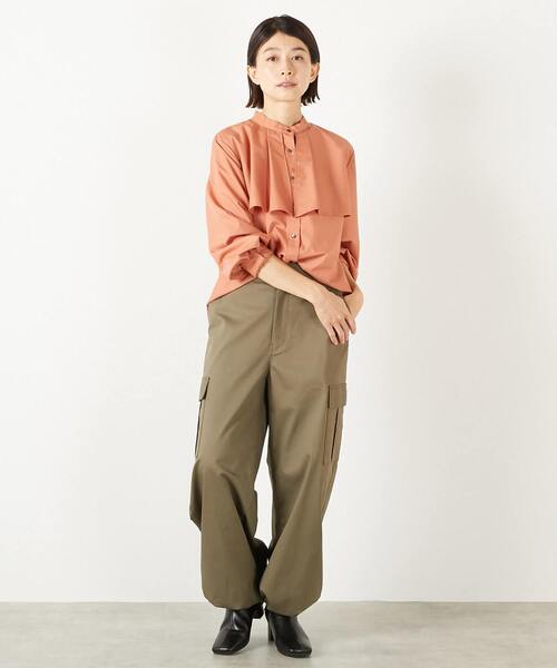 MELROSE claire(メルローズ クレール)の「【エステルモダールブロードケープシャツブラウス】(シャツ/ブラウス・レディース・テラコッタ/ネイビー/ライトベージュ・FREE)」の7枚目の写真