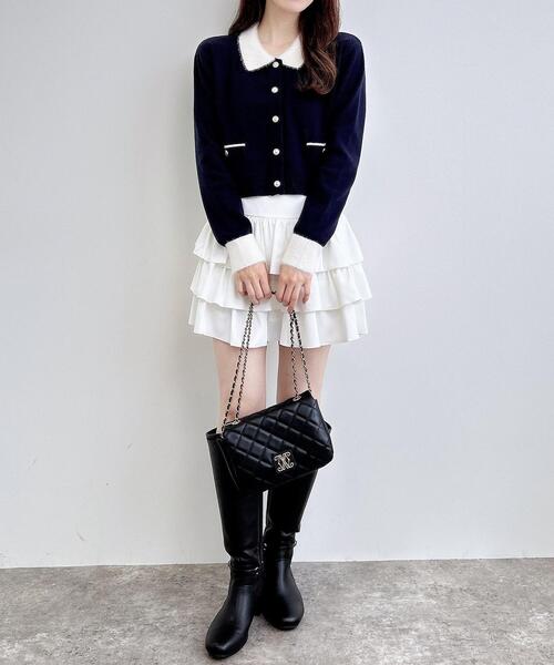 INGNI（イング）の「フリルミニスカパン／A（スカート・レディース・ブラウン/ブラック/オフホワイト・FREE）」の8枚目の写真