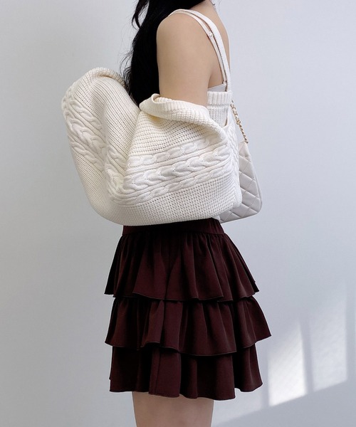 INGNI（イング）の「フリルミニスカパン／A（スカート・レディース・ブラウン/ブラック/オフホワイト・FREE）」の11枚目の写真