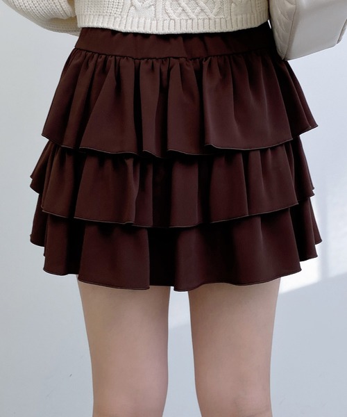 INGNI（イング）の「フリルミニスカパン／A（スカート・レディース・ブラウン/ブラック/オフホワイト・FREE）」の12枚目の写真