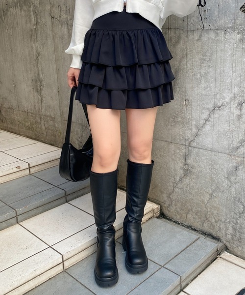 INGNI（イング）の「フリルミニスカパン／A（スカート・レディース・ブラウン/ブラック/オフホワイト・FREE）」の18枚目の写真