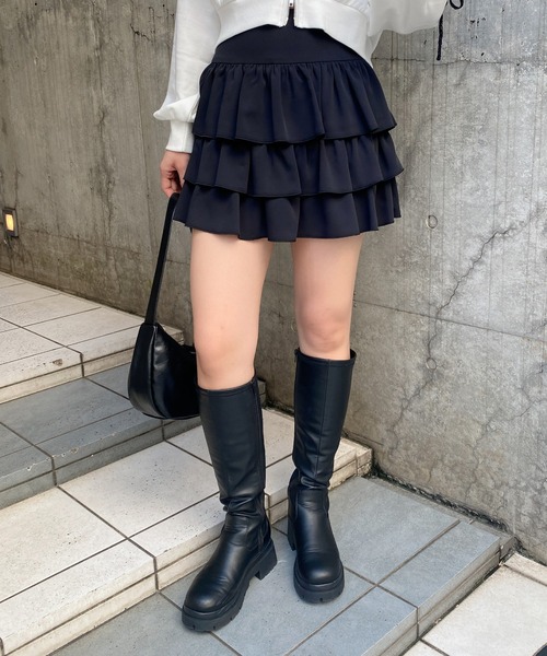 INGNI（イング）の「フリルミニスカパン／A（スカート・レディース・ブラウン/ブラック/オフホワイト・FREE）」の17枚目の写真