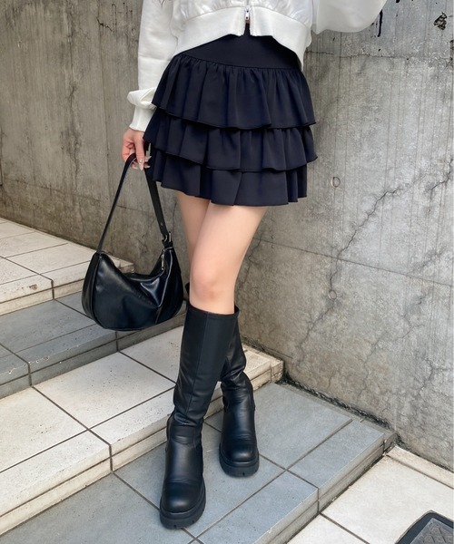 INGNI（イング）の「フリルミニスカパン／A（スカート・レディース・ブラウン/ブラック/オフホワイト・FREE）」の19枚目の写真