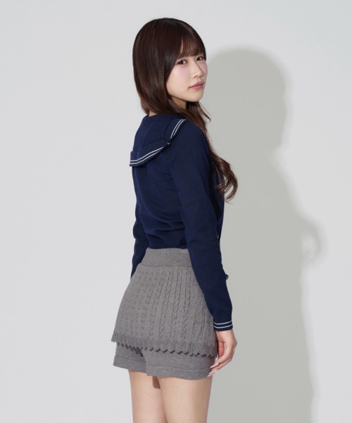 ALLuRing ChaRm(アリュリングチャーム)の「Sailor Collar Line Knit / セーラーカラーラインニット(ニット/セーター・レディース・ホワイト/グレー/ネイビー・FREE)」の11枚目の写真