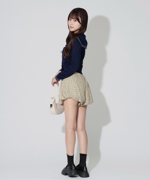 ALLuRing ChaRm(アリュリングチャーム)の「Sailor Collar Line Knit / セーラーカラーラインニット(ニット/セーター・レディース・ホワイト/グレー/ネイビー・FREE)」の10枚目の写真