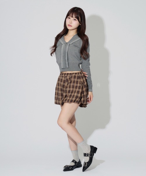 ALLuRing ChaRm(アリュリングチャーム)の「Sailor Collar Line Knit / セーラーカラーラインニット(ニット/セーター・レディース・ホワイト/グレー/ネイビー・FREE)」の18枚目の写真