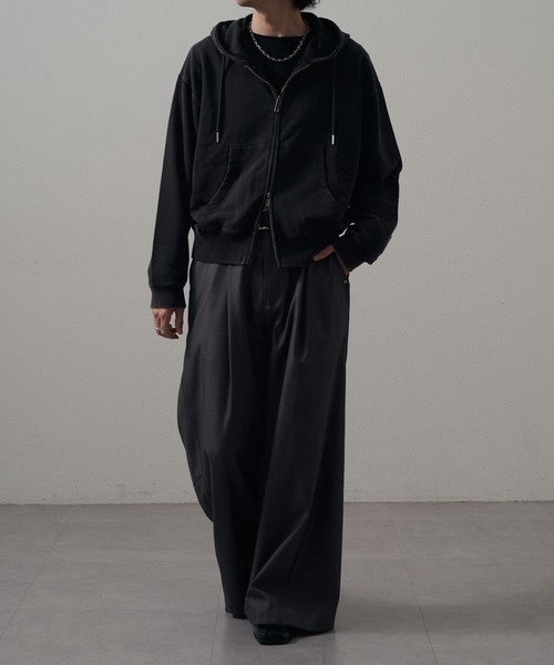 Lui's（ルイス）の「<Lui's ONE>スノーウォッシュスウェットダブルZIPパーカー（パーカー・レディース・ブラック/チャコールグレー・S/M）」の13枚目の写真