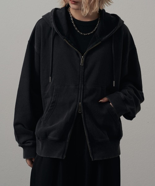 Lui's ルイス レザーパーカー フーデット やぎ革 本革 ダブルジップ リブ Lui's ルイス レザーパーカー フーデット やぎ革 本革 ダブルジップ