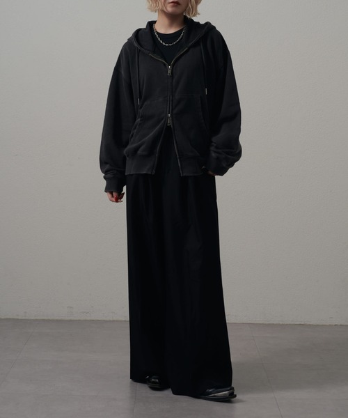 Lui's（ルイス）の「<Lui's ONE>スノーウォッシュスウェットダブルZIPパーカー（パーカー・レディース・ブラック/チャコールグレー・S/M）」の9枚目の写真