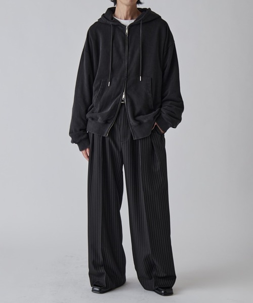 セール】<Lui's ONE>スノーウォッシュスウェットダブルZIPパーカー