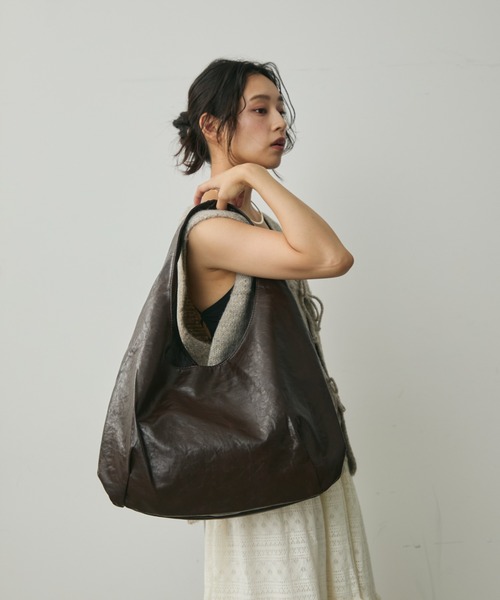 Lunea（ルネア）の「ワンハンドルラウンドトートバッグ（トートバッグ・レディース・アイボリー/ブラック/ブラウン/キャメル・FREE）」の16枚目の写真