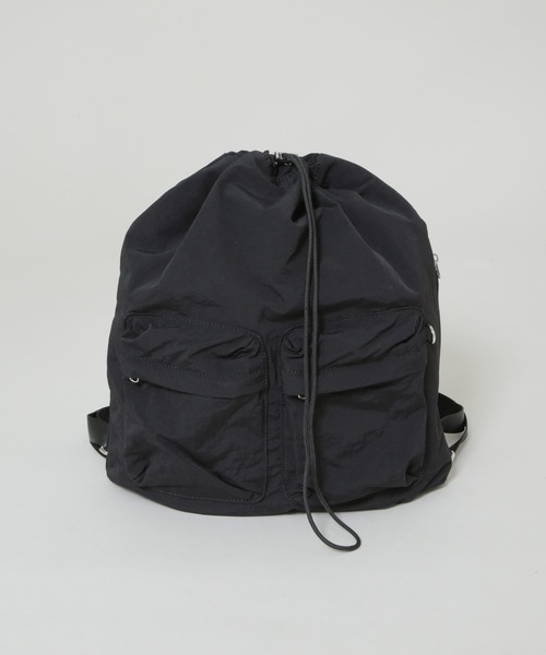 NANO universe（ナノユニバース）の「ドロストナップサック（バックパック/リュック・レディース・ブラック/ベージュ・F）」の9枚目の写真