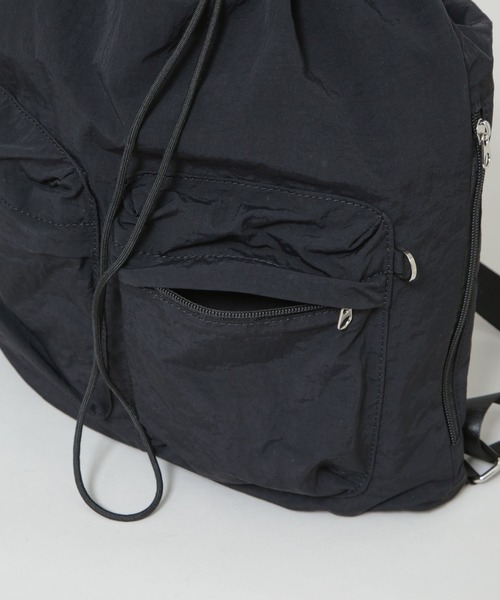 NANO universe（ナノユニバース）の「ドロストナップサック（バックパック/リュック・レディース・ブラック/ベージュ・F）」の10枚目の写真