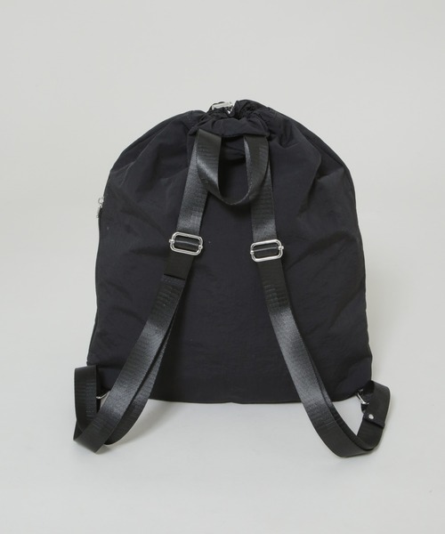 NANO universe（ナノユニバース）の「ドロストナップサック（バックパック/リュック・レディース・ブラック/ベージュ・F）」の13枚目の写真