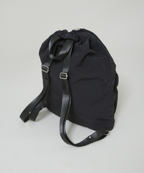 NANO universe（ナノユニバース）の「ドロストナップサック（バックパック/リュック・レディース・ブラック/ベージュ・F）」の15枚目の写真