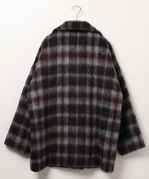 3.3 Field Trip （3.3フィールドトリップ）の「3.3 Field Trip／チェックミドルコート（チェスターコート・レディース・ブルー/オレンジ・FREE）」の4枚目の写真