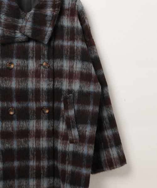 3.3 Field Trip （3.3フィールドトリップ）の「3.3 Field Trip／チェックミドルコート（チェスターコート・レディース・ブルー/オレンジ・FREE）」の6枚目の写真