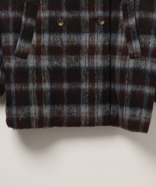 3.3 Field Trip （3.3フィールドトリップ）の「3.3 Field Trip／チェックミドルコート（チェスターコート・レディース・ブルー/オレンジ・FREE）」の5枚目の写真