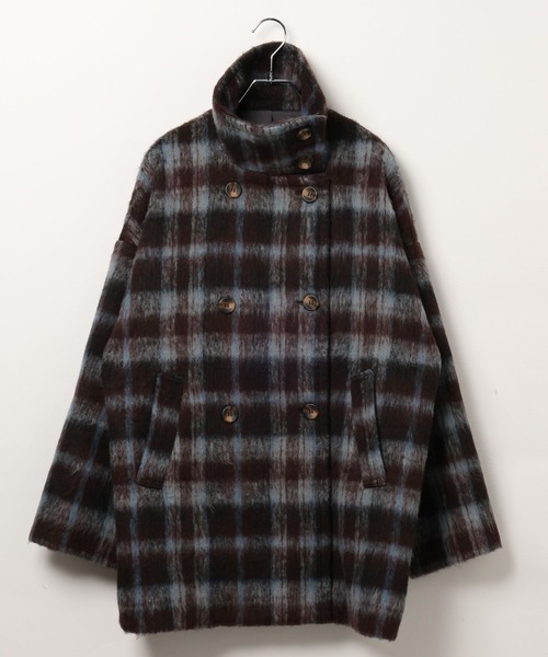 3.3 Field Trip （3.3フィールドトリップ）の「3.3 Field Trip／チェックミドルコート（チェスターコート・レディース・ブルー/オレンジ・FREE）」の11枚目の写真