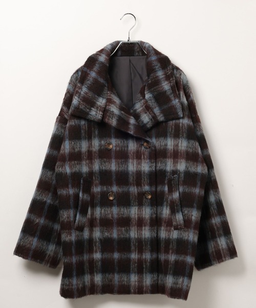 3.3 Field Trip （3.3フィールドトリップ）の「3.3 Field Trip／チェックミドルコート（チェスターコート・レディース・ブルー/オレンジ・FREE）」の10枚目の写真