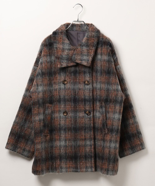 3.3 Field Trip （3.3フィールドトリップ）の「3.3 Field Trip／チェックミドルコート（チェスターコート・レディース・ブルー/オレンジ・FREE）」の17枚目の写真