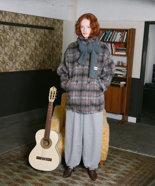 3.3 Field Trip （3.3フィールドトリップ）の「3.3 Field Trip／チェックミドルコート（チェスターコート・レディース・ブルー/オレンジ・FREE）」の18枚目の写真