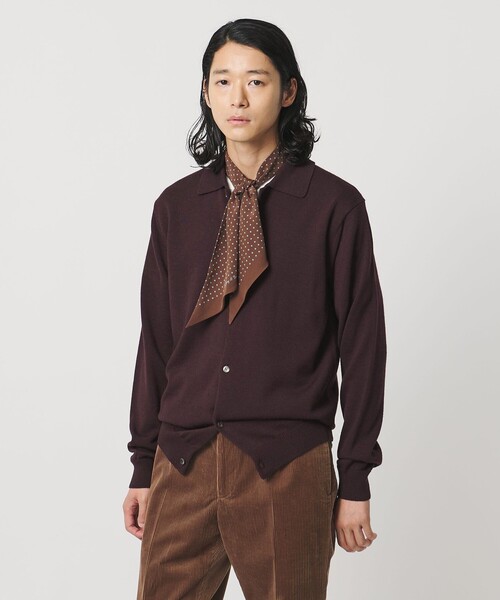 UNITED ARROWS(ユナイテッドアローズ)の「YAMAGATA ミドルゲージ ポロカーディガン(カーディガン/ボレロ・メンズ・ワイン/ネイビー・S/XL/M/L)」の14枚目の写真