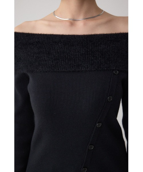 AZUL by moussy(アズールバイマウジー)の「シャギーコンビオフショルダーニット(ニット/セーター・レディース・ブラウン/ボルドー/アイボリー/ブラック・FREE)」の21枚目の写真