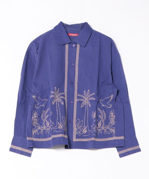 チャイハネ（チャイハネ）の「【チャイハネ】アイララ刺繍シャツ（シャツ/ブラウス・レディース・パープル/ホワイト・FREE）」の2枚目の写真