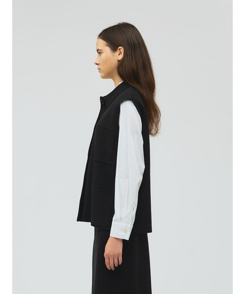 mizuiroind(ミズイロインド)の「mizuiro ind 襟付きワイドベスト(ベスト・レディース・グレー/ブラック・FREE)」の8枚目の写真