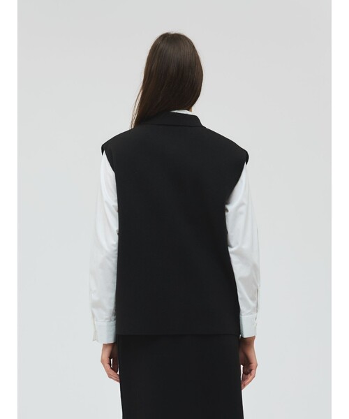 mizuiroind(ミズイロインド)の「mizuiro ind 襟付きワイドベスト(ベスト・レディース・グレー/ブラック・FREE)」の9枚目の写真