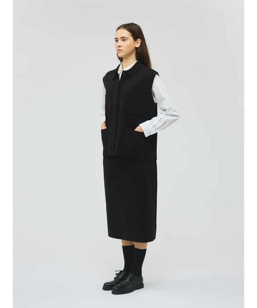 mizuiroind(ミズイロインド)の「mizuiro ind 襟付きワイドベスト(ベスト・レディース・グレー/ブラック・FREE)」の11枚目の写真