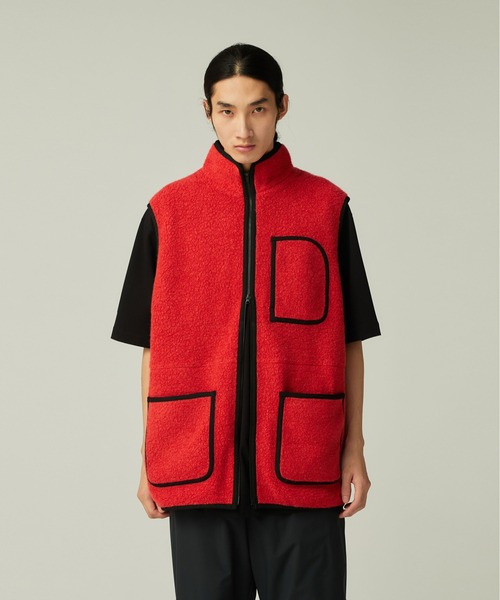 Snow Peak（スノーピーク）の「Snow Peak / Recycled Wool Boa Vest リサイクルウールボアベスト（ベスト・レディース・ダークブラウン/オレンジ・1/S/M/L/XL）」の2枚目の写真