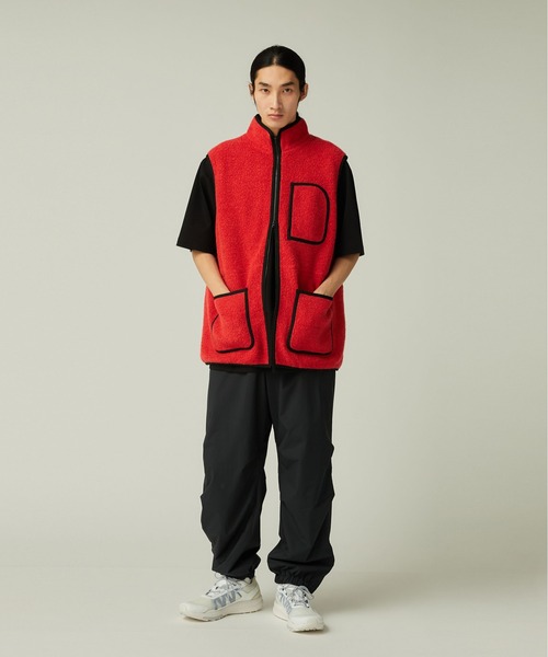 Snow Peak（スノーピーク）の「Snow Peak / Recycled Wool Boa Vest リサイクルウールボアベスト（ベスト・レディース・ダークブラウン/オレンジ・1/S/M/L/XL）」の4枚目の写真