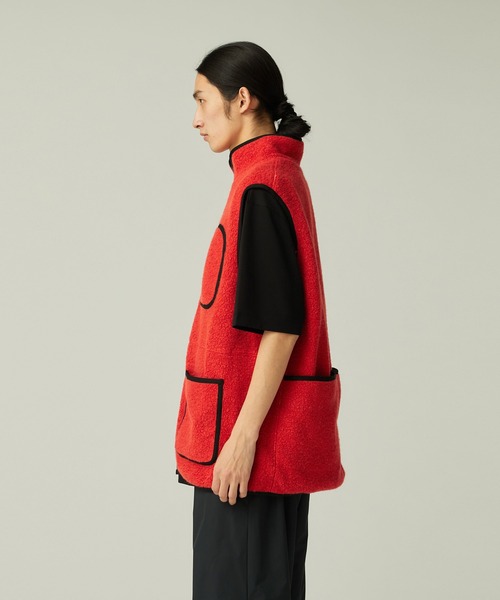 Snow Peak（スノーピーク）の「Snow Peak / Recycled Wool Boa Vest リサイクルウールボアベスト（ベスト・レディース・ダークブラウン/オレンジ・1/S/M/L/XL）」の5枚目の写真