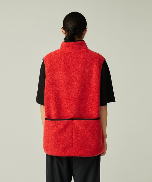 Snow Peak（スノーピーク）の「Snow Peak / Recycled Wool Boa Vest リサイクルウールボアベスト（ベスト・レディース・ダークブラウン/オレンジ・1/S/M/L/XL）」の6枚目の写真