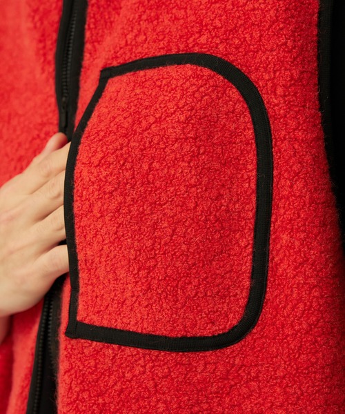 Snow Peak（スノーピーク）の「Snow Peak / Recycled Wool Boa Vest リサイクルウールボアベスト（ベスト・レディース・ダークブラウン/オレンジ・1/S/M/L/XL）」の9枚目の写真