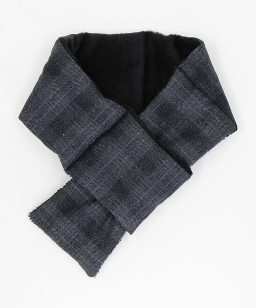 COMME CA ISM（コムサイズム）の「ツィード調ファブリック ショート マフラー（マフラー・メンズ・ダークブラウン系/ブラック系その他/グレー系その他・FREE）」の2枚目の写真