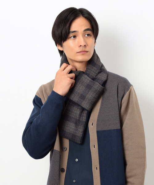 COMME CA ISM（コムサイズム）の「ツィード調ファブリック ショート マフラー（マフラー・メンズ・ダークブラウン系/ブラック系その他/グレー系その他・FREE）」の14枚目の写真