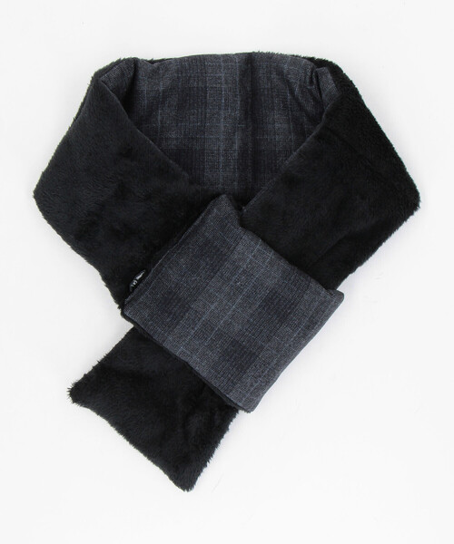 COMME CA ISM（コムサイズム）の「ツィード調ファブリック ショート マフラー（マフラー・メンズ・ダークブラウン系/ブラック系その他/グレー系その他・FREE）」の12枚目の写真
