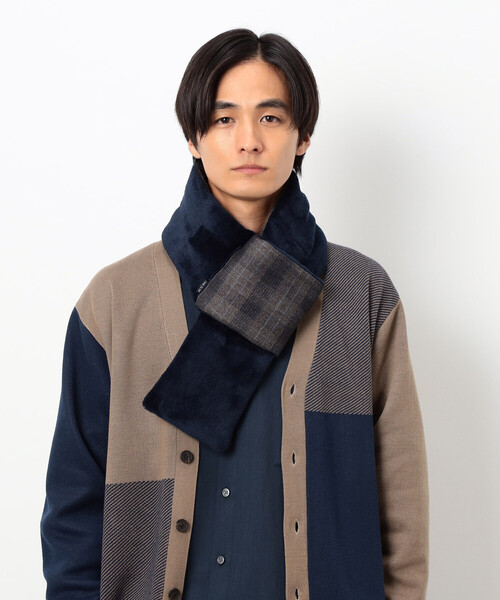 COMME CA ISM（コムサイズム）の「ツィード調ファブリック ショート マフラー（マフラー・メンズ・ダークブラウン系/ブラック系その他/グレー系その他・FREE）」の3枚目の写真